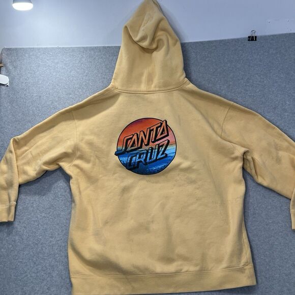Santa Cruz Other - Santa Cruz Skateboards graphic Hoodie Sweatshirt Men’s 2XL yellow logo Pullover*